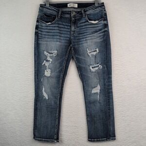 BKE Stella Jeans Womens 29 Capri Low Rise Slim Medium Wash Stretch Denim